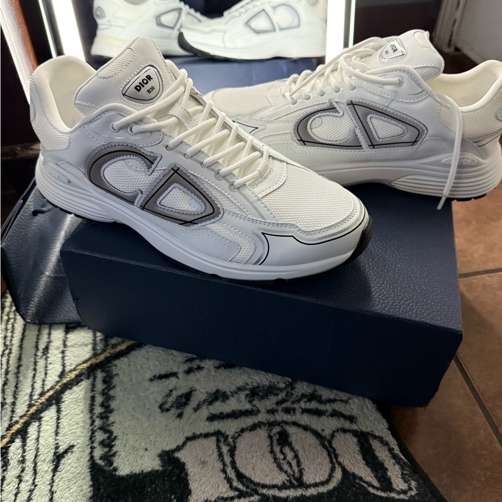 Dior Men's White and Black Sneakers